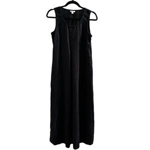 Love linen J. Jill women’s black linen sleeveless long dress; size S